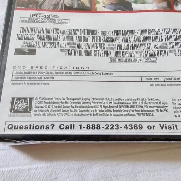 Knight And Day DVD Tom Cruise & Cameron Diaz Action Comedy Movie PG-13 - Picture 5 of 9